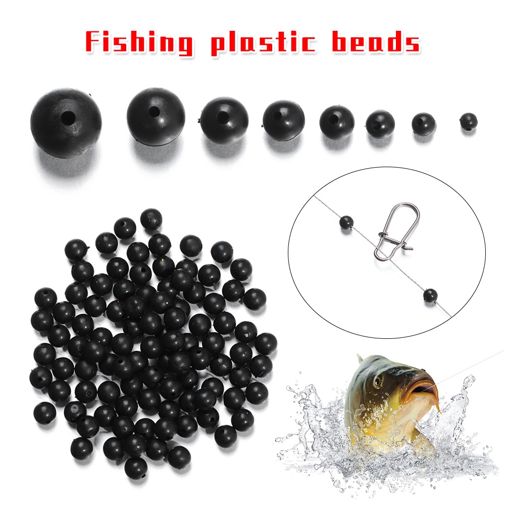 Fishing Equipment Carp - 100ピース/ロットビーズスペースストッパー黒3ミリメートル-10ミリメートルラウンドソフトとハード豆釣りは餌フックリグアクセサリー