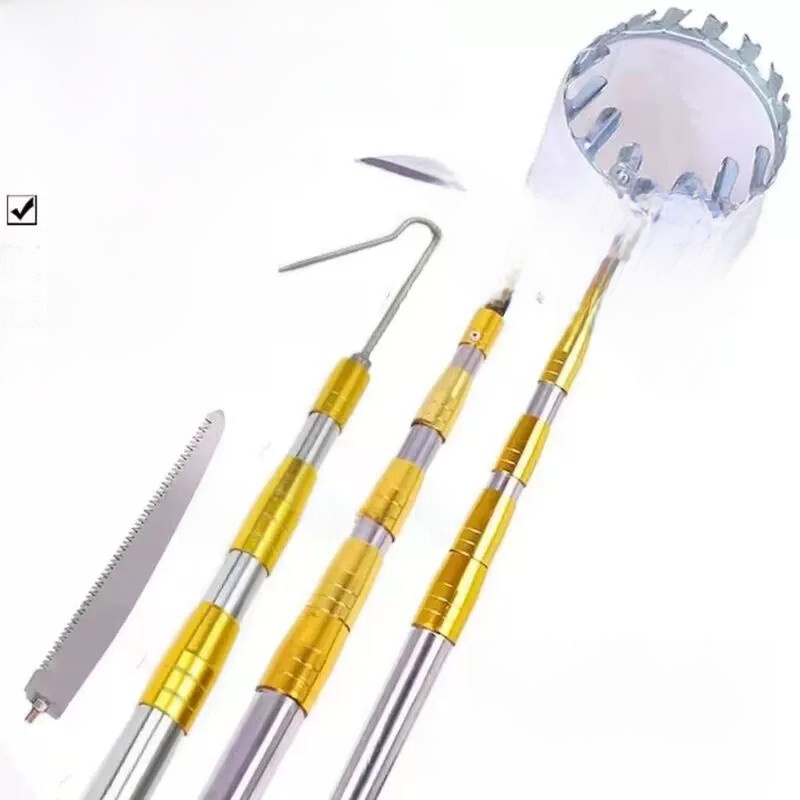 Fishing Equipment Carp - ステンレス製伸縮式ポールロングスカイフフルーツピッキングスティック釣り用草刈りナイフサンザシフックナツメヤシ種子収穫ツール