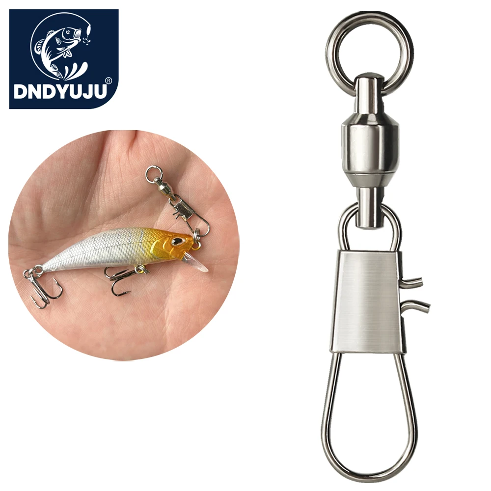 Fishing Equipment Cheap - DNDYUJU 50個入り フィッシングスイベル ボールベアリング インターロック スナップピン