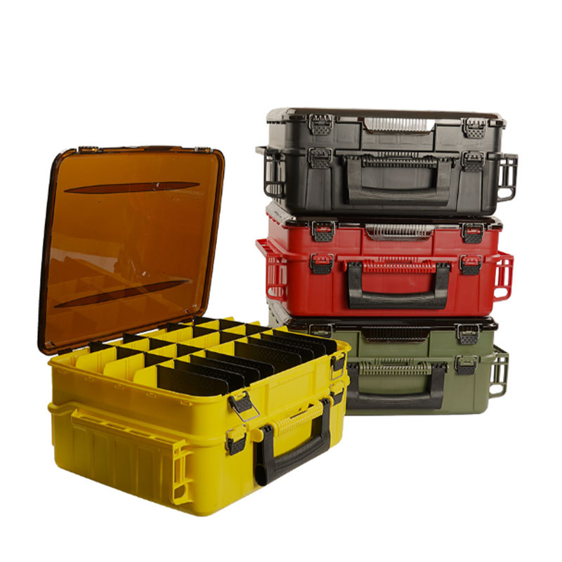 Fishing Equipment Price - ハンドヘルド二層釣り道具箱、取り外し可能な仕切り付きポータブル釣り道具オーガナイザー（ルアー、フック、ツール用）