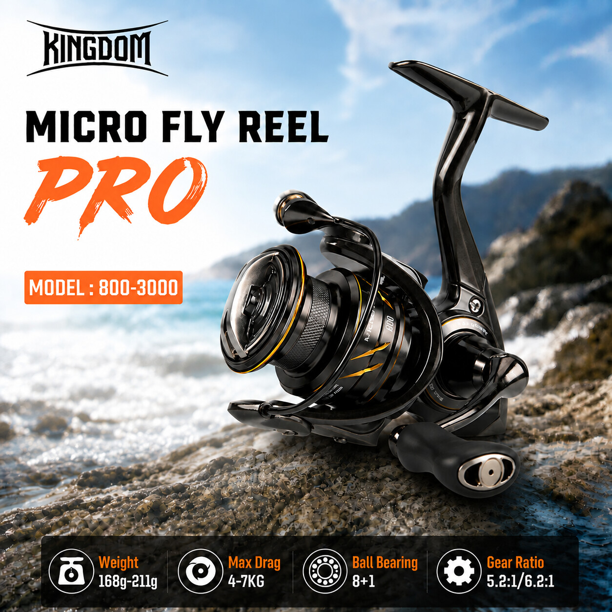 Abu Garcia Reel Max - キングダム マイクロ フライ プロ フィッシング スピニングリール