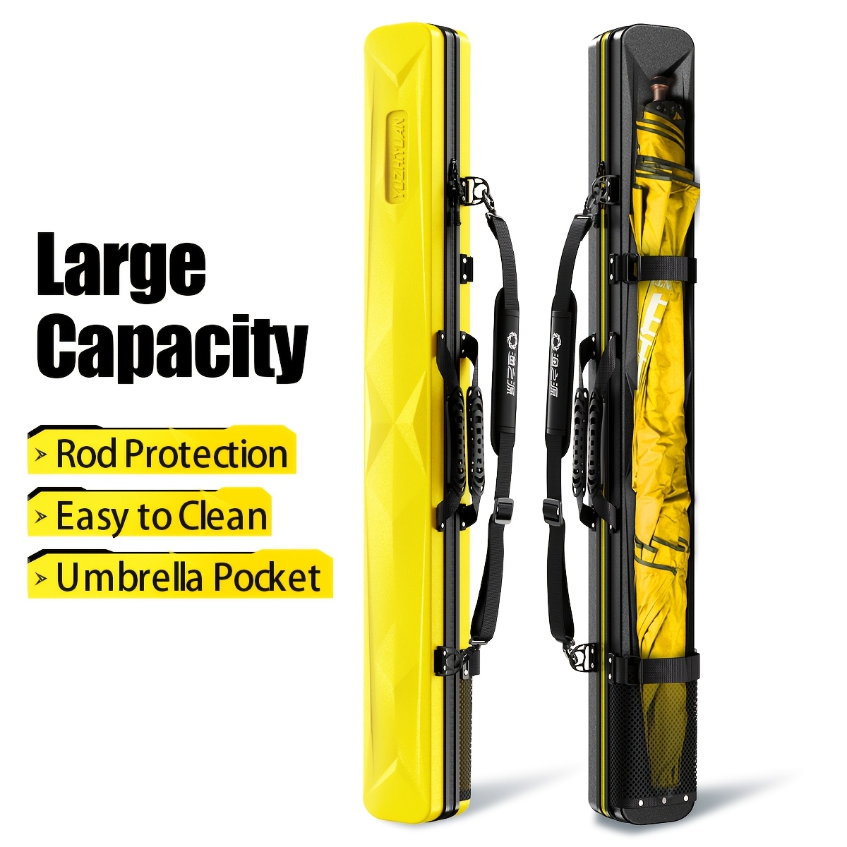 ハードシェルフライフィッシングロッドバッグ |   大容量、 - Fishing Equipment Bag のレビューと価格