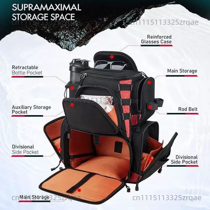 釣り道具用バックパック 大型屋外収納付き釣り道具バッグ 保護 - Fishing Equipment Bag のレビューと価格