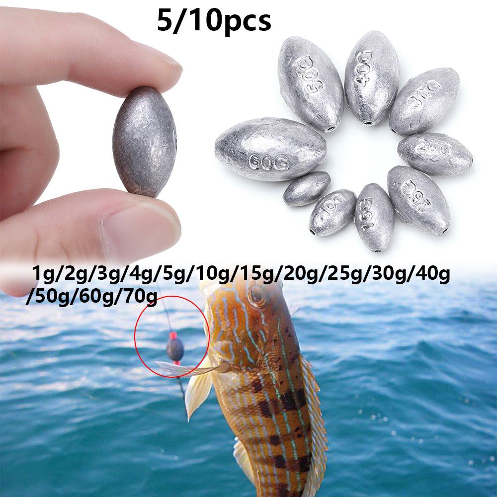 5/10 個高品質ラインシンカーウェイトオリーブ形シンカー釣 - Fishing Equipment Carp のレビューと価格