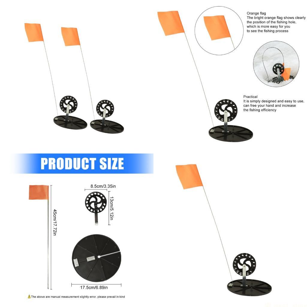 31BE 2 個屋外冬釣り竿氷釣りチップアップ冬氷釣りフラグ - Ice Fishing Tip Up のレビューと価格