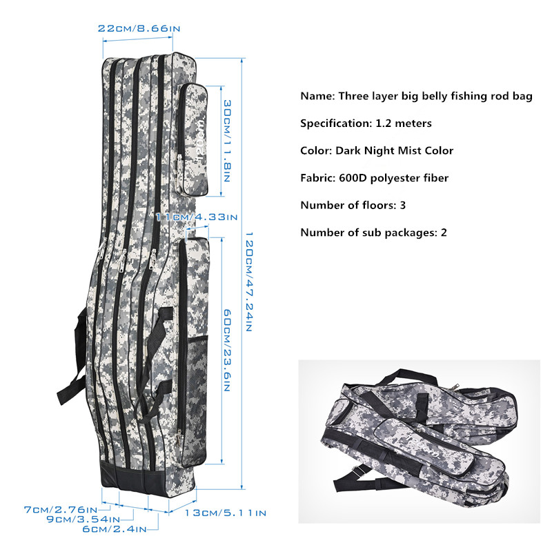 1.2m/1.5m 三層折りたたみ式大型釣りバッグ、ダブルシ - Fishing Equipment Bag のレビューと価格